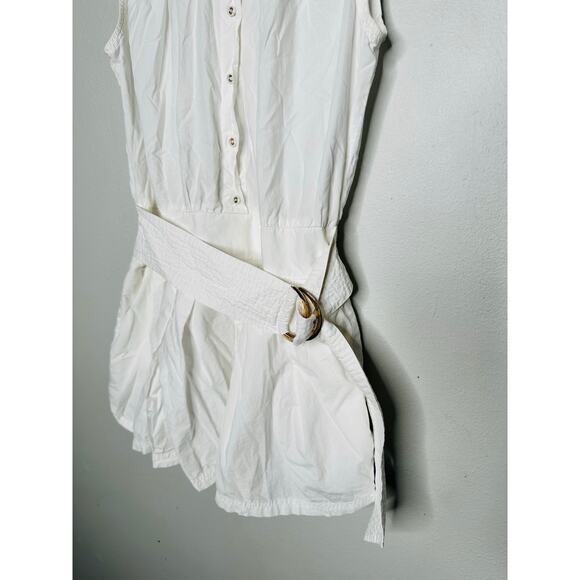 RAMY BROOK White 100% Cotton Collared Sleeveless Nyomi Romper Size XS - Picture 8 of 13